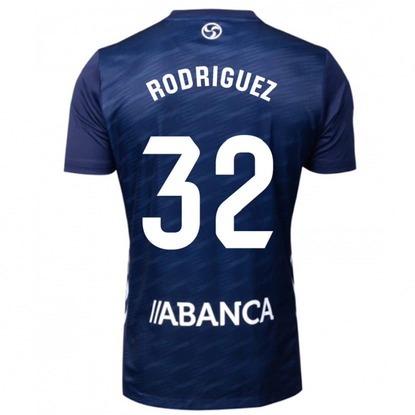Danxen Dame Javi Rodríguez #32 Marineblå Hvit Bortetrøye Drakt Trøye 2025/26 Skjorter T-Skjorte