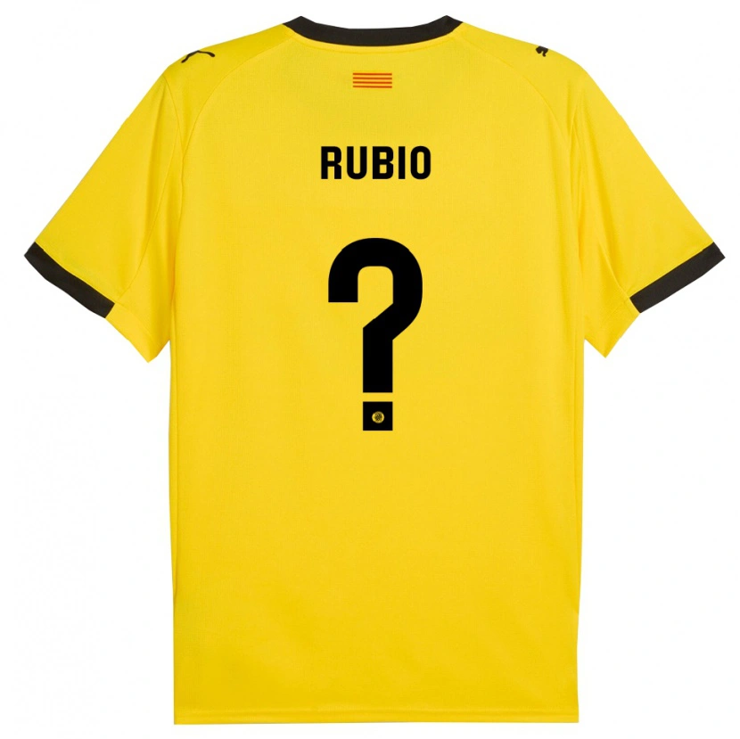 Danxen Dame Albert Rubio #0 Gul Svart Bortetrøye Drakt Trøye 2025/26 Skjorter T-Skjorte