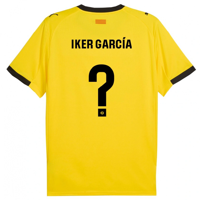 Danxen Dame Iker García #0 Gul Svart Bortetrøye Drakt Trøye 2025/26 Skjorter T-Skjorte