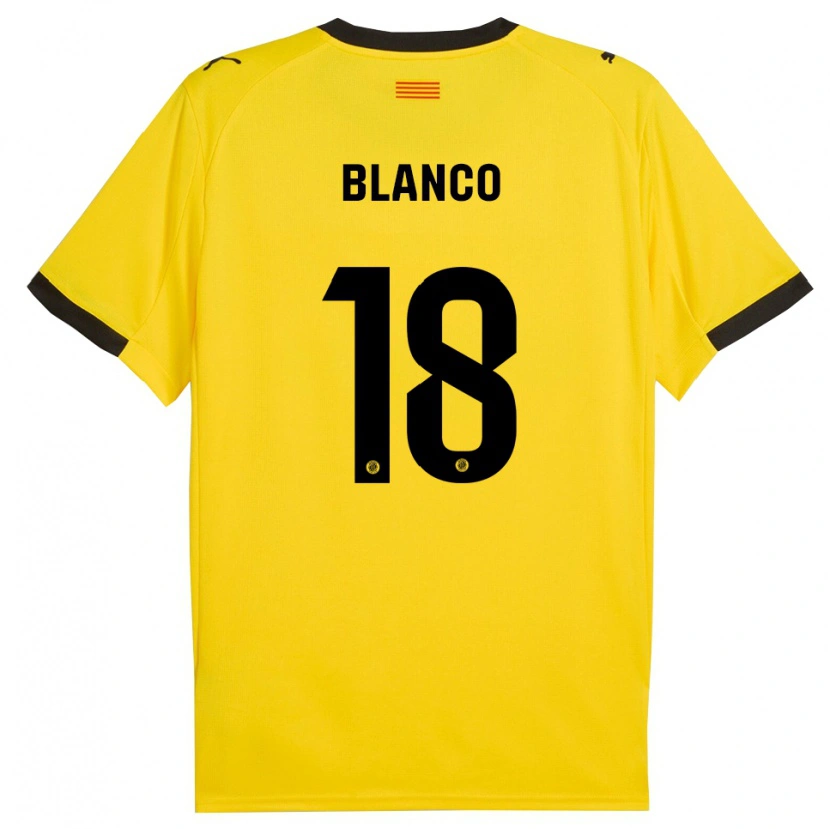 Danxen Dame Aaron Blanco #18 Gul Svart Bortetrøye Drakt Trøye 2025/26 Skjorter T-Skjorte