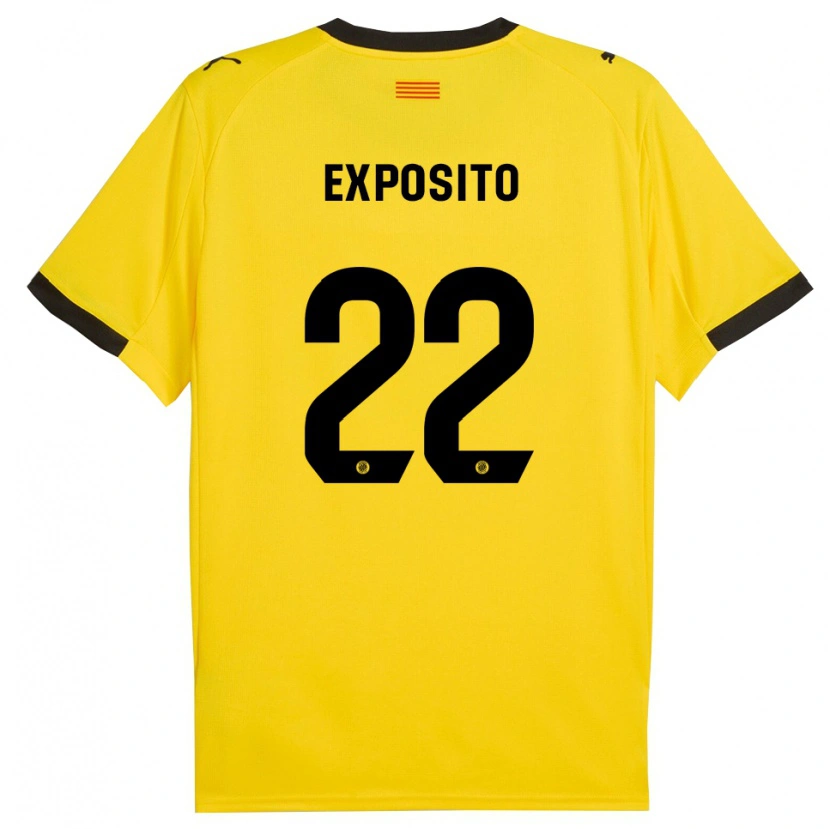 Danxen Dame Samu Expósito #22 Gul Svart Bortetrøye Drakt Trøye 2025/26 Skjorter T-Skjorte