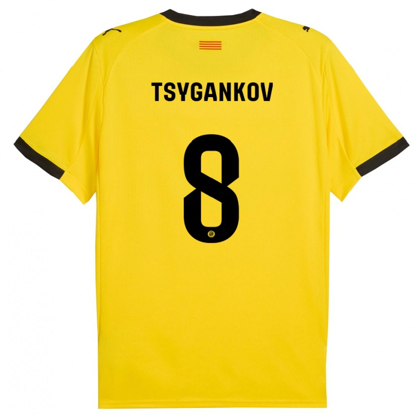 Danxen Dame Viktor Tsygankov #8 Gul Svart Bortetrøye Drakt Trøye 2025/26 Skjorter T-Skjorte