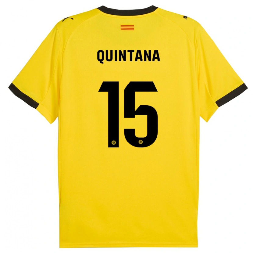 Danxen Dame Amru Quintana #15 Gul Svart Bortetrøye Drakt Trøye 2025/26 Skjorter T-Skjorte