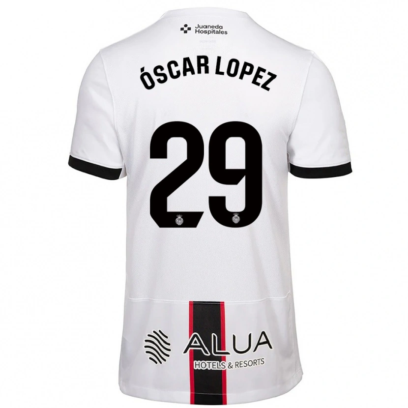 Danxen Dame Óscar López #29 Hvit Svart Bortetrøye Drakt Trøye 2025/26 Skjorter T-Skjorte