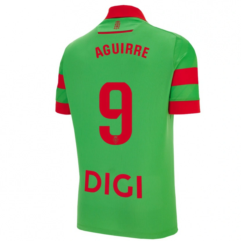 Danxen Dame Jorge Aguirre #9 Grønn Rød Bortetrøye Drakt Trøye 2025/26 Skjorter T-Skjorte