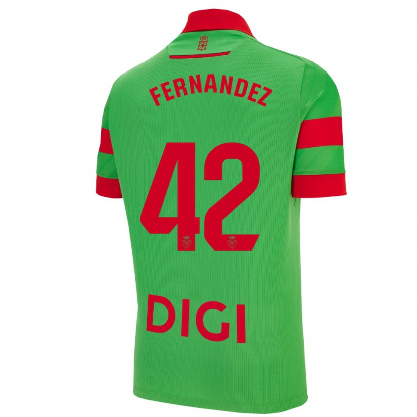 Danxen Dame Rafa Fernández #42 Grønn Rød Bortetrøye Drakt Trøye 2025/26 Skjorter T-Skjorte