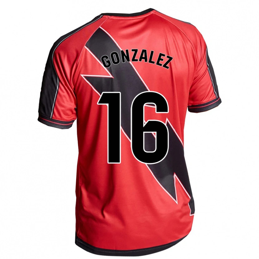 Danxen Dame Aitor González #16 Rød Svart Bortetrøye Drakt Trøye 2025/26 Skjorter T-Skjorte