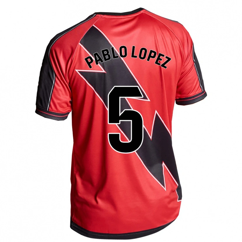 Danxen Dame Pablo López #5 Rød Svart Bortetrøye Drakt Trøye 2025/26 Skjorter T-Skjorte