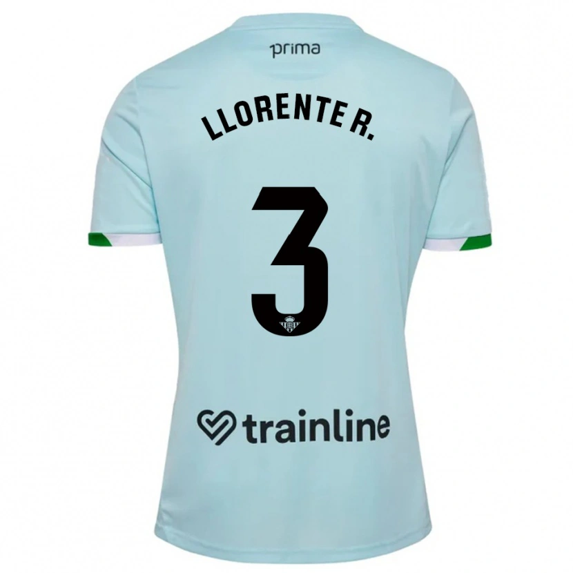 Danxen Dame Diego Llorente #3 Lyseblå Grønn Bortetrøye Drakt Trøye 2025/26 Skjorter T-Skjorte