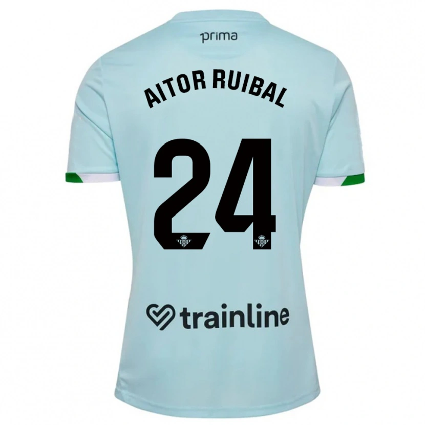 Danxen Dame Aitor Ruibal #24 Lyseblå Grønn Bortetrøye Drakt Trøye 2025/26 Skjorter T-Skjorte