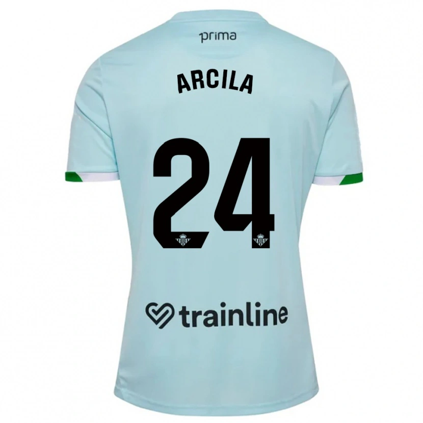 Danxen Dame Jhon Arcila #24 Lyseblå Grønn Bortetrøye Drakt Trøye 2025/26 Skjorter T-Skjorte