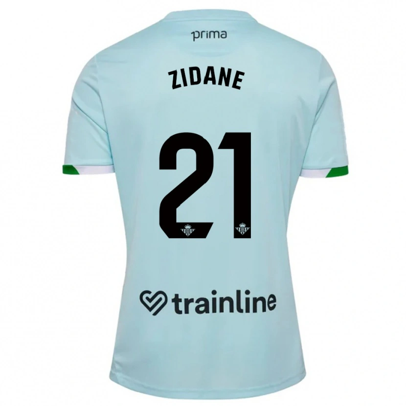 Danxen Dame Elyaz Zidane #21 Lyseblå Grønn Bortetrøye Drakt Trøye 2025/26 Skjorter T-Skjorte