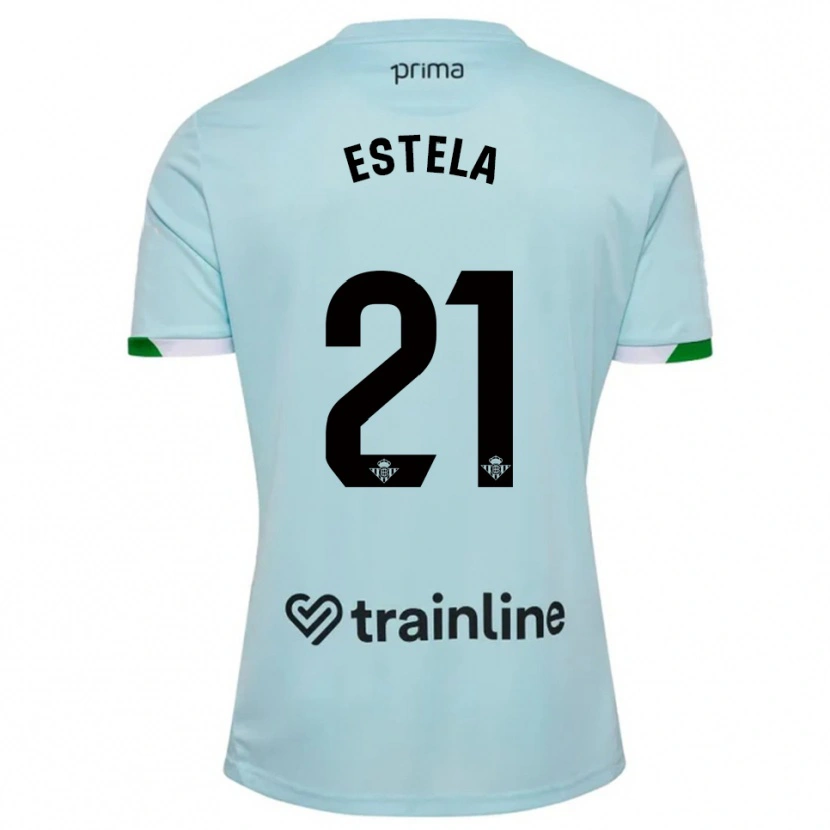 Danxen Dame Estela Fernández #21 Lyseblå Grønn Bortetrøye Drakt Trøye 2025/26 Skjorter T-Skjorte