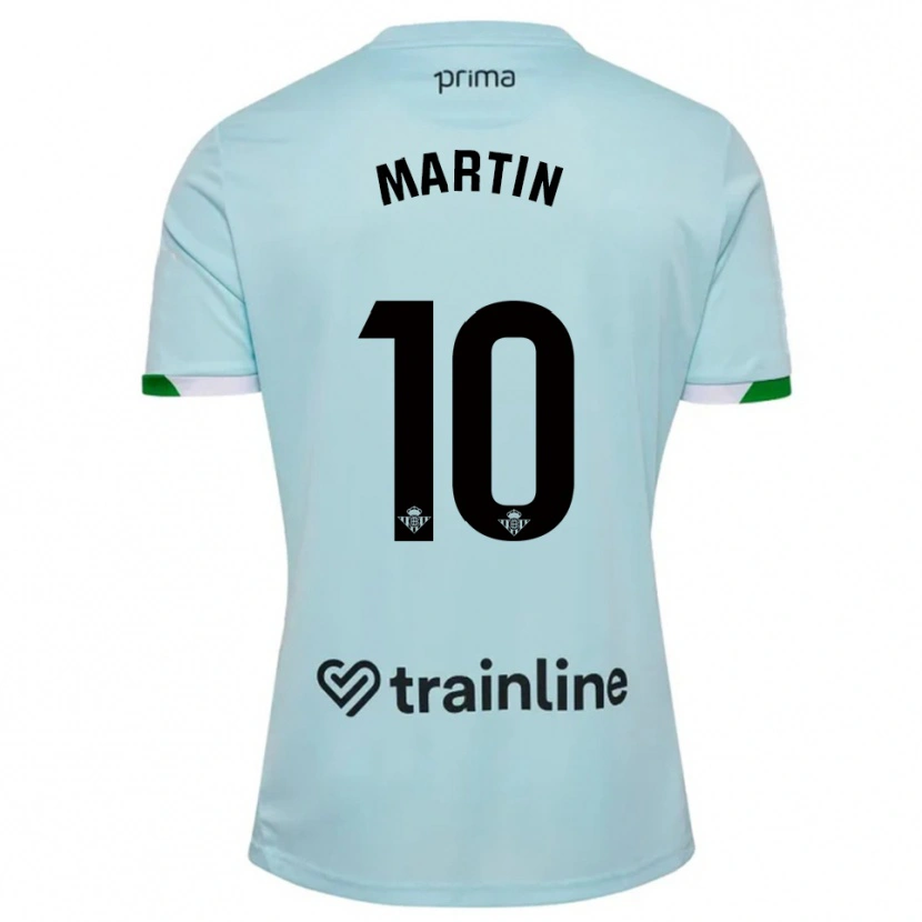 Danxen Dame Adrián Martín #10 Lyseblå Grønn Bortetrøye Drakt Trøye 2025/26 Skjorter T-Skjorte