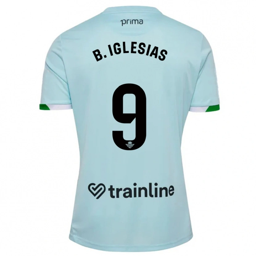 Danxen Dame Borja Iglesias #9 Lyseblå Grønn Bortetrøye Drakt Trøye 2025/26 Skjorter T-Skjorte