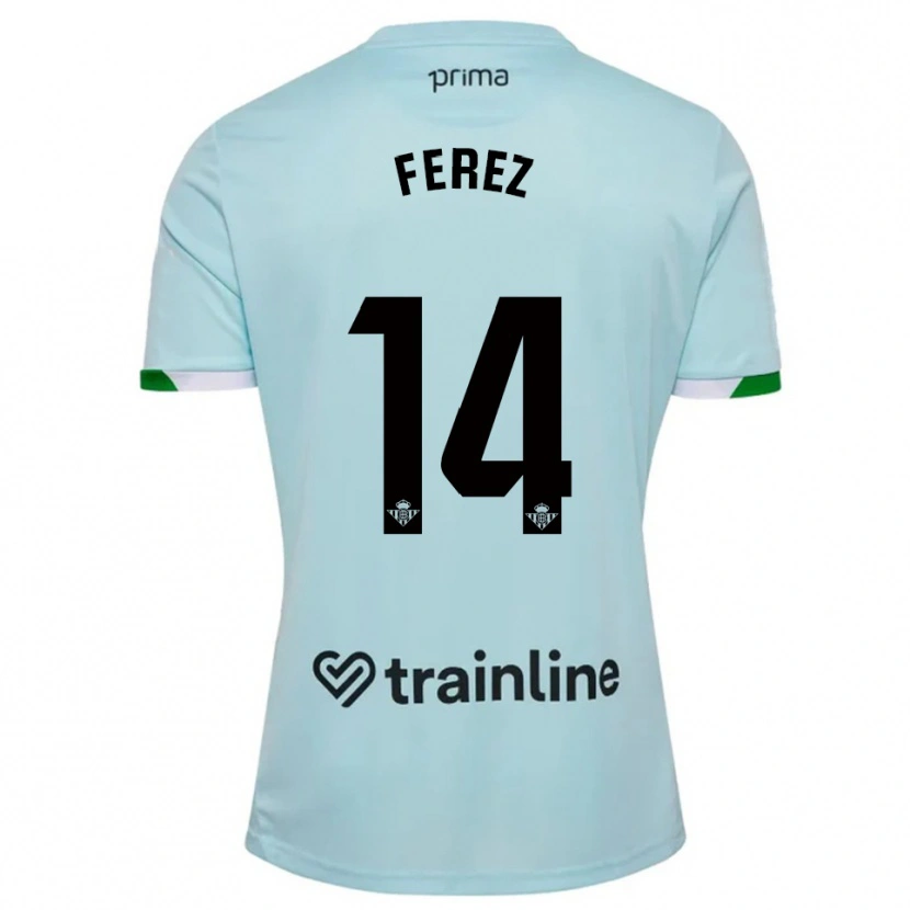 Danxen Dame Carolina Férez #14 Lyseblå Grønn Bortetrøye Drakt Trøye 2025/26 Skjorter T-Skjorte
