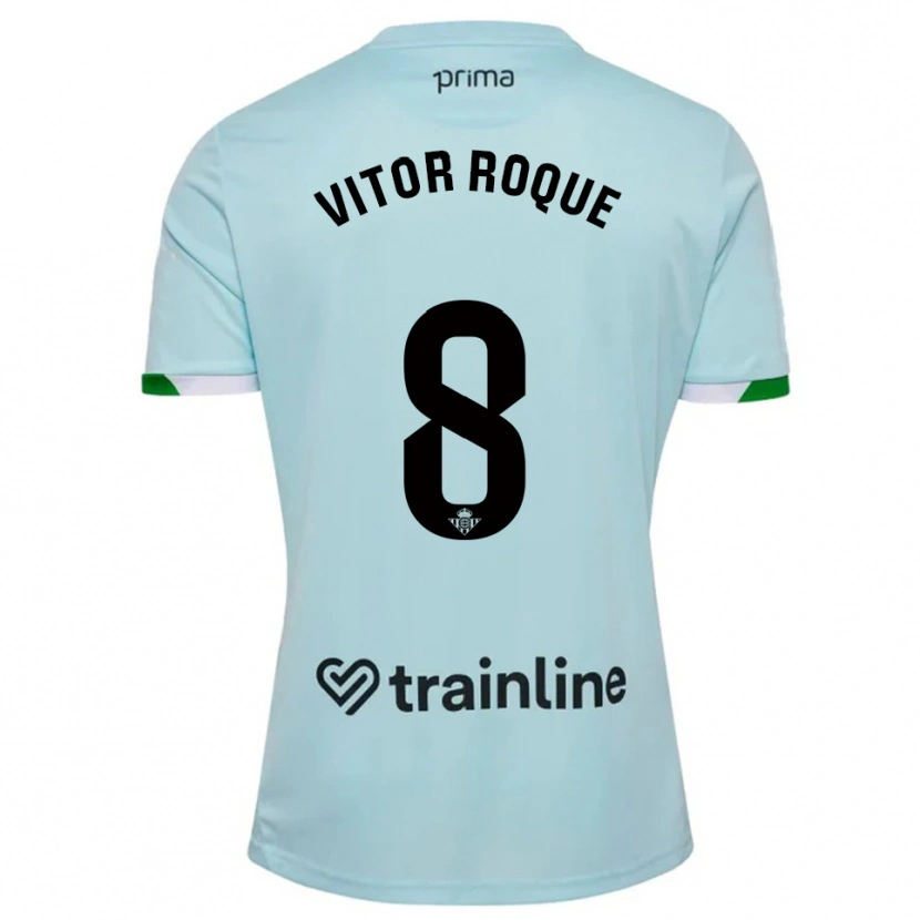 Danxen Dame Vitor Roque #8 Lyseblå Grønn Bortetrøye Drakt Trøye 2025/26 Skjorter T-Skjorte