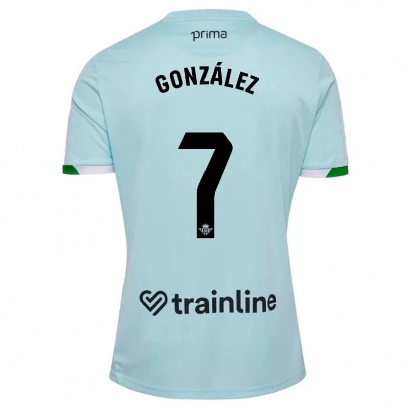 Danxen Dame Antonio González #7 Lyseblå Grønn Bortetrøye Drakt Trøye 2025/26 Skjorter T-Skjorte
