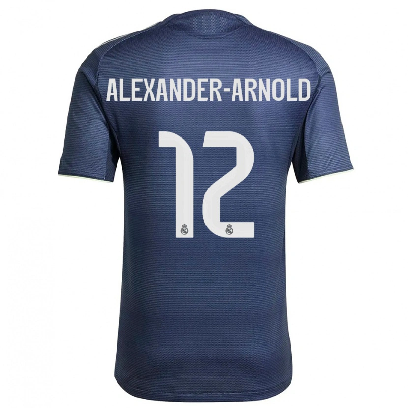 Danxen Dame Trent Alexander-Arnold #12 Marineblå Sølv Bortetrøye Drakt Trøye 2025/26 Skjorter T-Skjorte