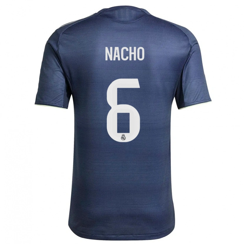 Danxen Dame Nacho Fernandez #6 Marineblå Sølv Bortetrøye Drakt Trøye 2025/26 Skjorter T-Skjorte