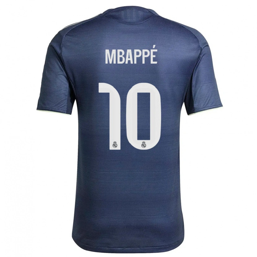 Danxen Dame Kylian Mbappé #10 Marineblå Sølv Bortetrøye Drakt Trøye 2025/26 Skjorter T-Skjorte