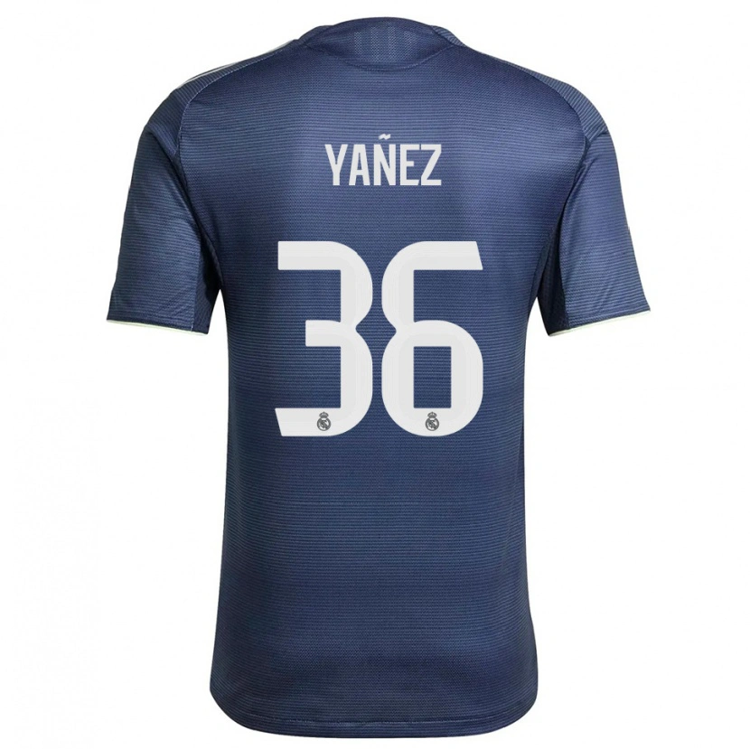 Danxen Dame Daniel Yáñez #36 Marineblå Sølv Bortetrøye Drakt Trøye 2025/26 Skjorter T-Skjorte