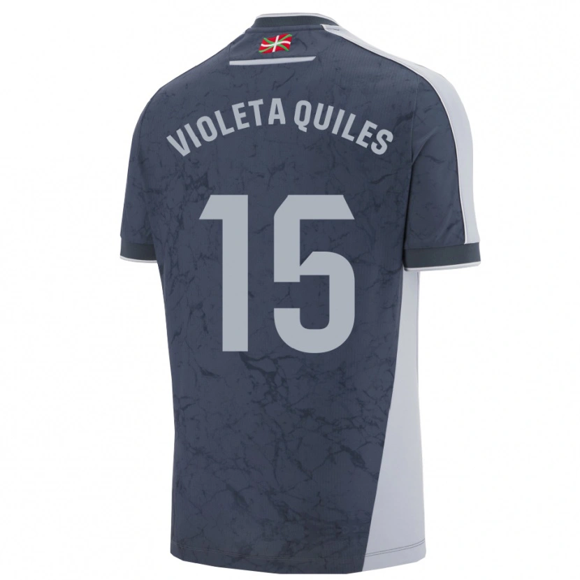 Danxen Dame Violeta Quiles #15 Mørkeblå Hvit Bortetrøye Drakt Trøye 2025/26 Skjorter T-Skjorte