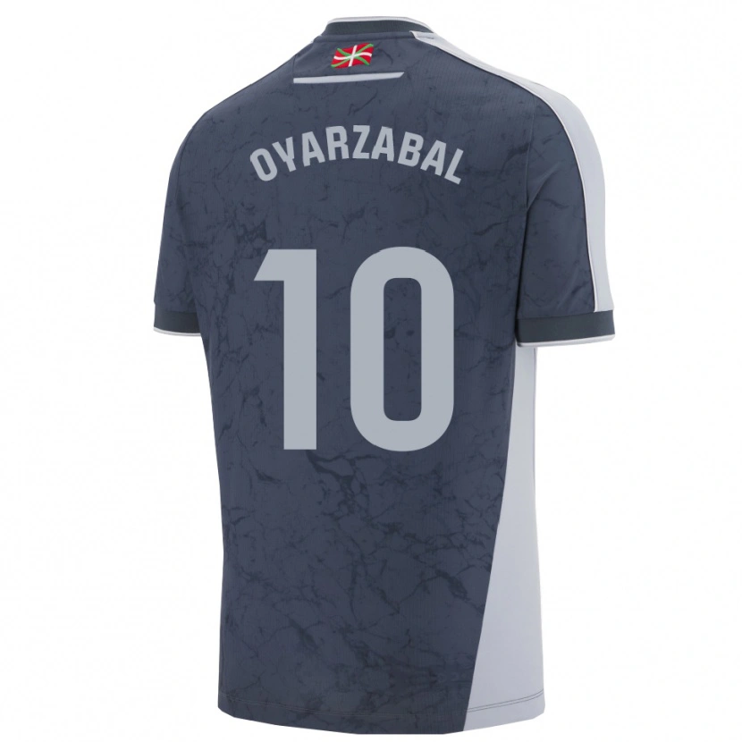 Danxen Dame Mikel Oyarzabal #10 Mørkeblå Hvit Bortetrøye Drakt Trøye 2025/26 Skjorter T-Skjorte