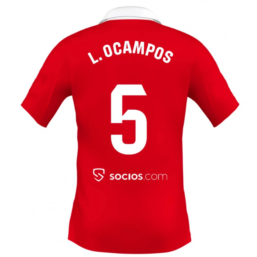 Danxen Dame Lucas Ocampos #5 Rød Hvit Grå Bortetrøye Drakt Trøye 2025/26 Skjorter T-Skjorte