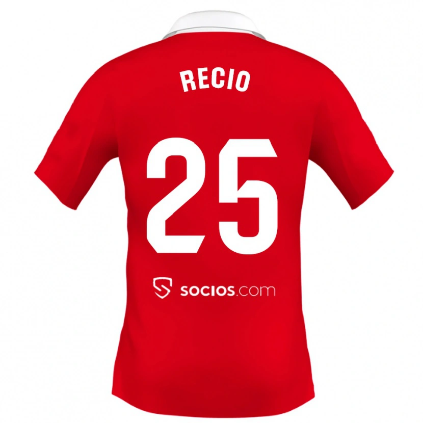 Danxen Dame Sergio Recio #25 Rød Hvit Grå Bortetrøye Drakt Trøye 2025/26 Skjorter T-Skjorte