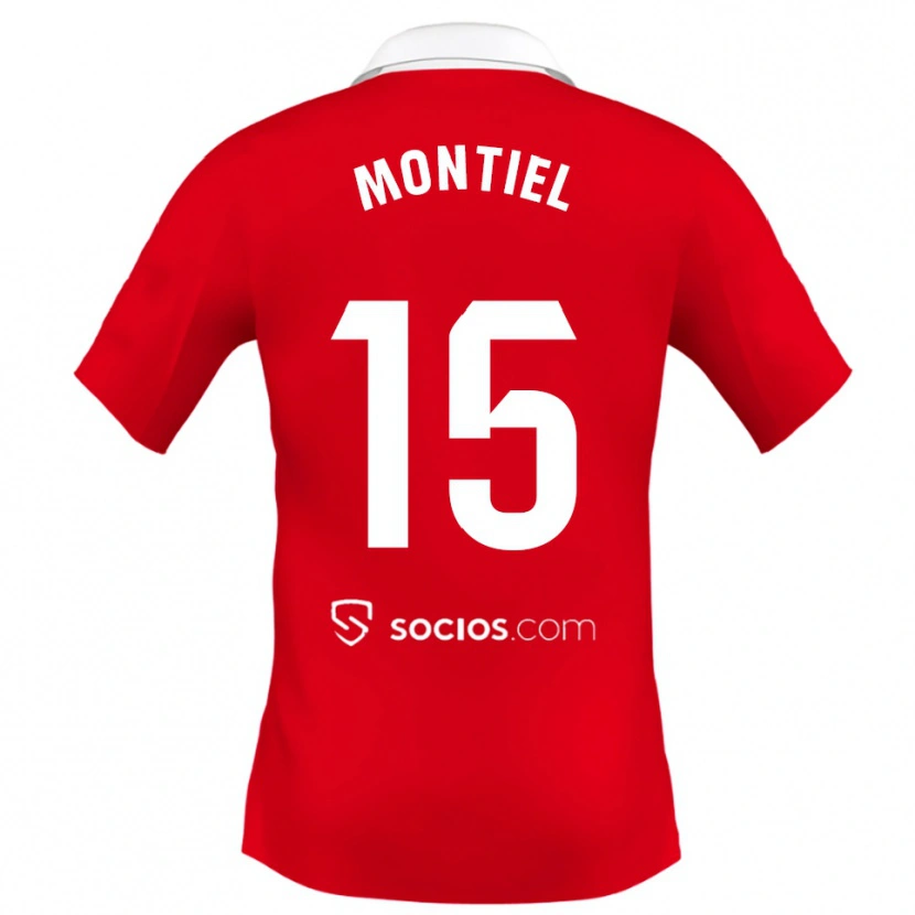 Danxen Dame Gonzalo Montiel #15 Rød Hvit Grå Bortetrøye Drakt Trøye 2025/26 Skjorter T-Skjorte