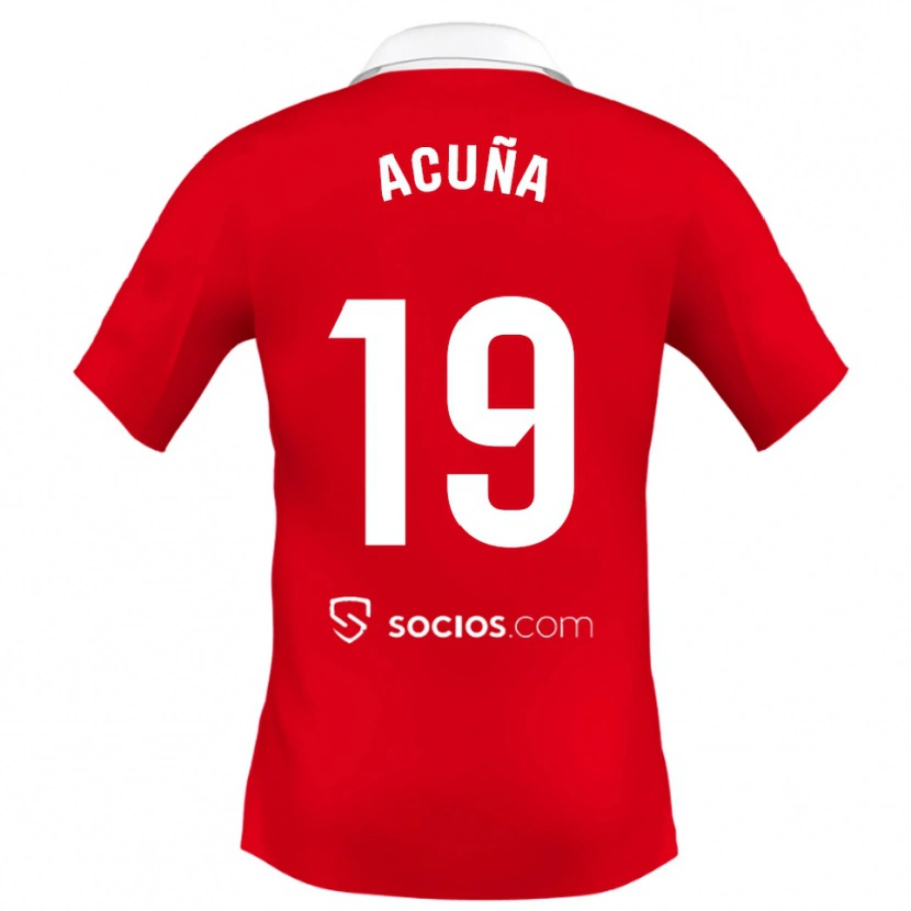 Danxen Dame Marcos Acuna #19 Rød Hvit Grå Bortetrøye Drakt Trøye 2025/26 Skjorter T-Skjorte