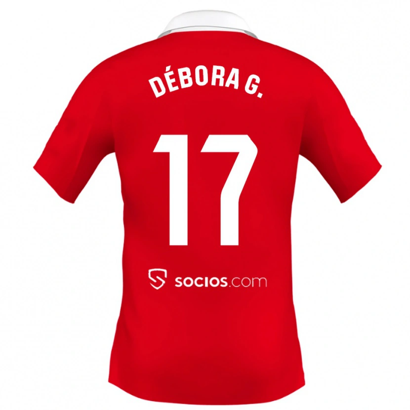 Danxen Dame Débora García Mateo #17 Rød Hvit Grå Bortetrøye Drakt Trøye 2025/26 Skjorter T-Skjorte