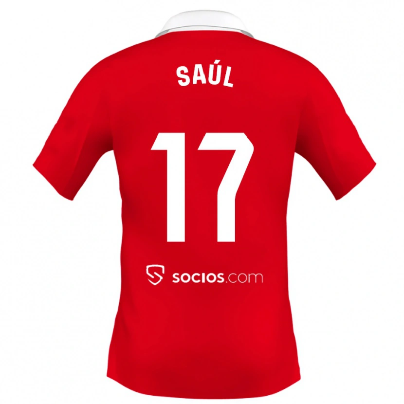 Danxen Dame Saul Niguez #17 Rød Hvit Grå Bortetrøye Drakt Trøye 2025/26 Skjorter T-Skjorte
