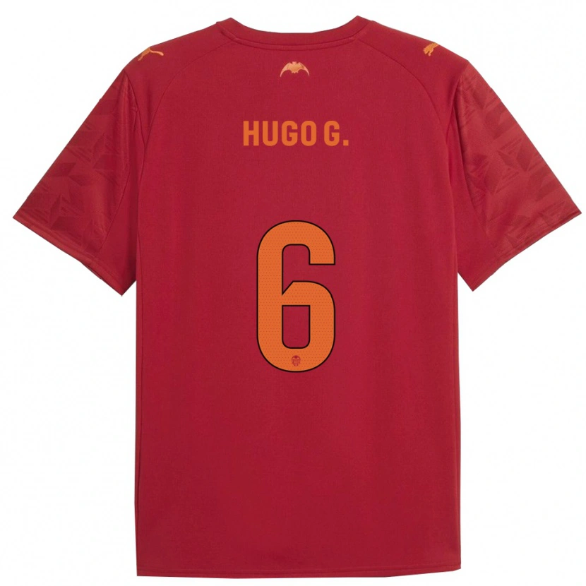 Danxen Dame Hugo Guillamón #6 Rød Oransje Bortetrøye Drakt Trøye 2025/26 Skjorter T-Skjorte