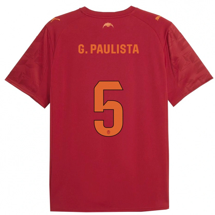 Danxen Dame Gabriel Paulista #5 Rød Oransje Bortetrøye Drakt Trøye 2025/26 Skjorter T-Skjorte