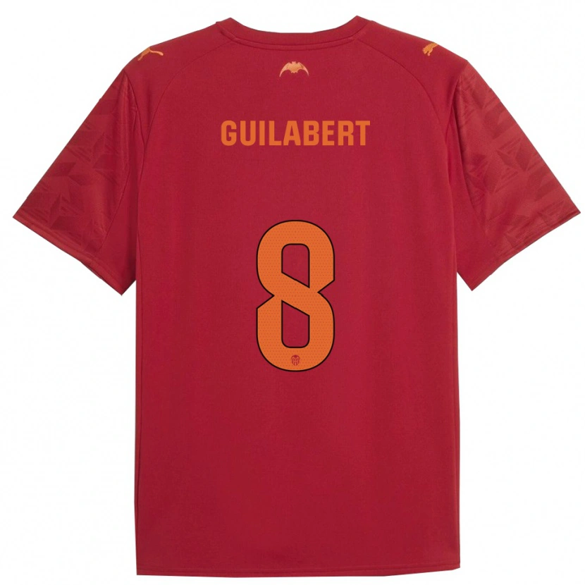 Danxen Dame Mario Guilabert #8 Rød Oransje Bortetrøye Drakt Trøye 2025/26 Skjorter T-Skjorte