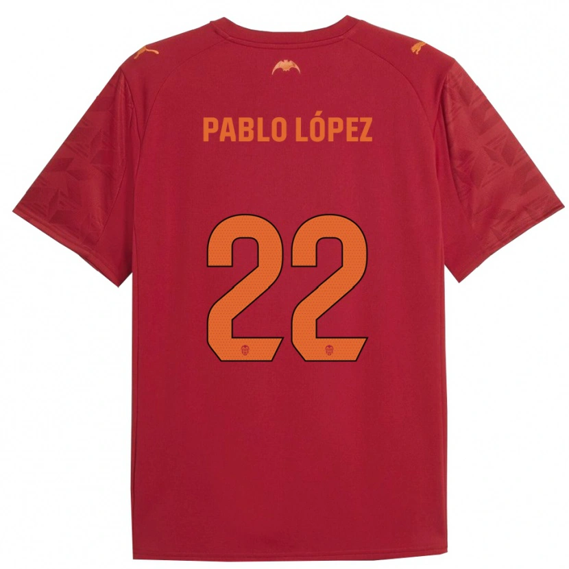 Danxen Dame Pablo López #22 Rød Oransje Bortetrøye Drakt Trøye 2025/26 Skjorter T-Skjorte