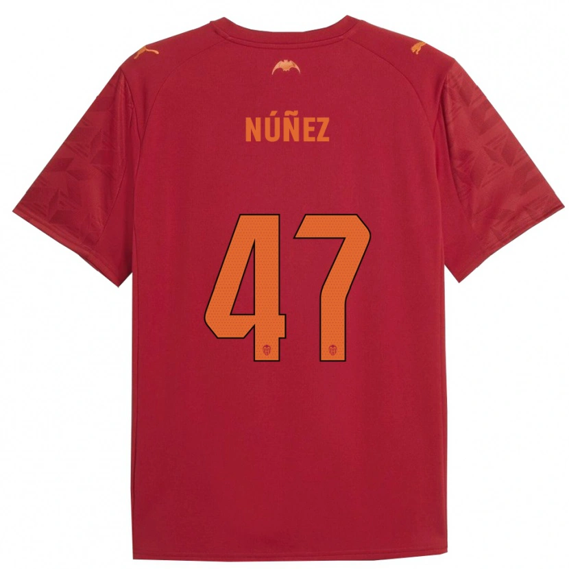 Danxen Dame Lucas Núñez #47 Rød Oransje Bortetrøye Drakt Trøye 2025/26 Skjorter T-Skjorte