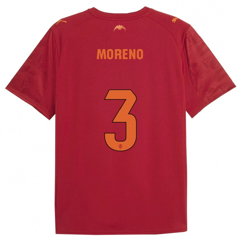 Danxen Dame Diego Moreno #3 Rød Oransje Bortetrøye Drakt Trøye 2025/26 Skjorter T-Skjorte