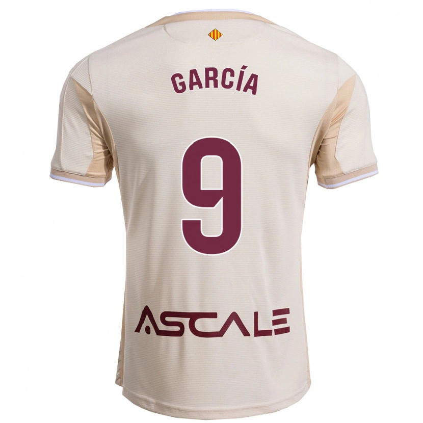 Danxen Dame Albert García #9 Off-White Burgunder Bortetrøye Drakt Trøye 2025/26 Skjorter T-Skjorte