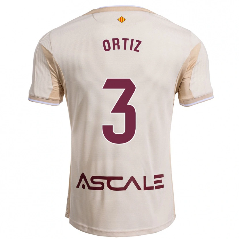 Danxen Dame Eneko Ortiz #3 Off-White Burgunder Bortetrøye Drakt Trøye 2025/26 Skjorter T-Skjorte