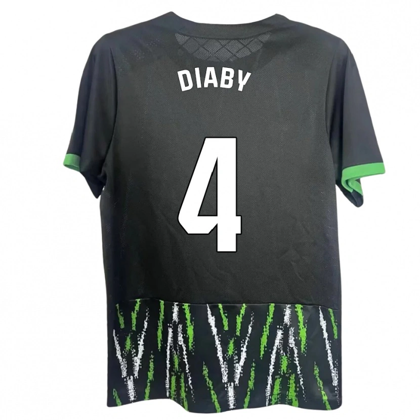 Danxen Dame Bambo Diaby #4 Svart Grønn Bortetrøye Drakt Trøye 2025/26 Skjorter T-Skjorte