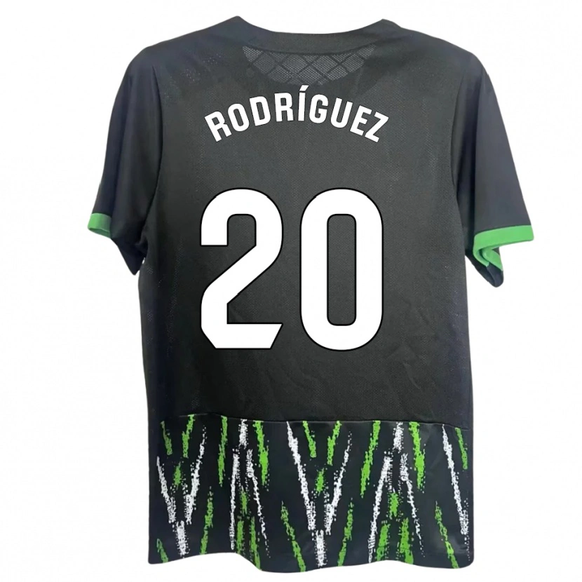 Danxen Dame David Rodríguez #20 Svart Grønn Bortetrøye Drakt Trøye 2025/26 Skjorter T-Skjorte