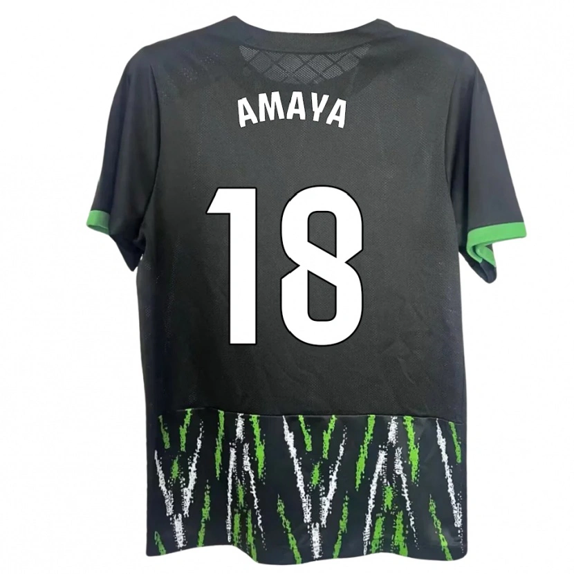 Danxen Dame María Amaya #18 Svart Grønn Bortetrøye Drakt Trøye 2025/26 Skjorter T-Skjorte