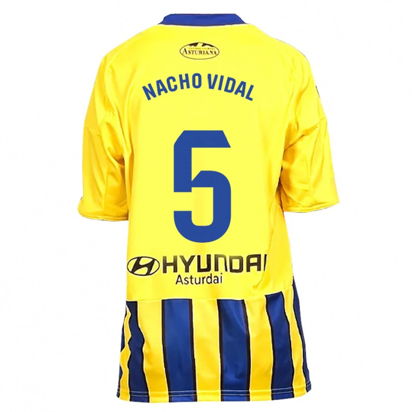 Danxen Dame Nacho Vidal #5 Gul Blå Bortetrøye Drakt Trøye 2025/26 Skjorter T-Skjorte