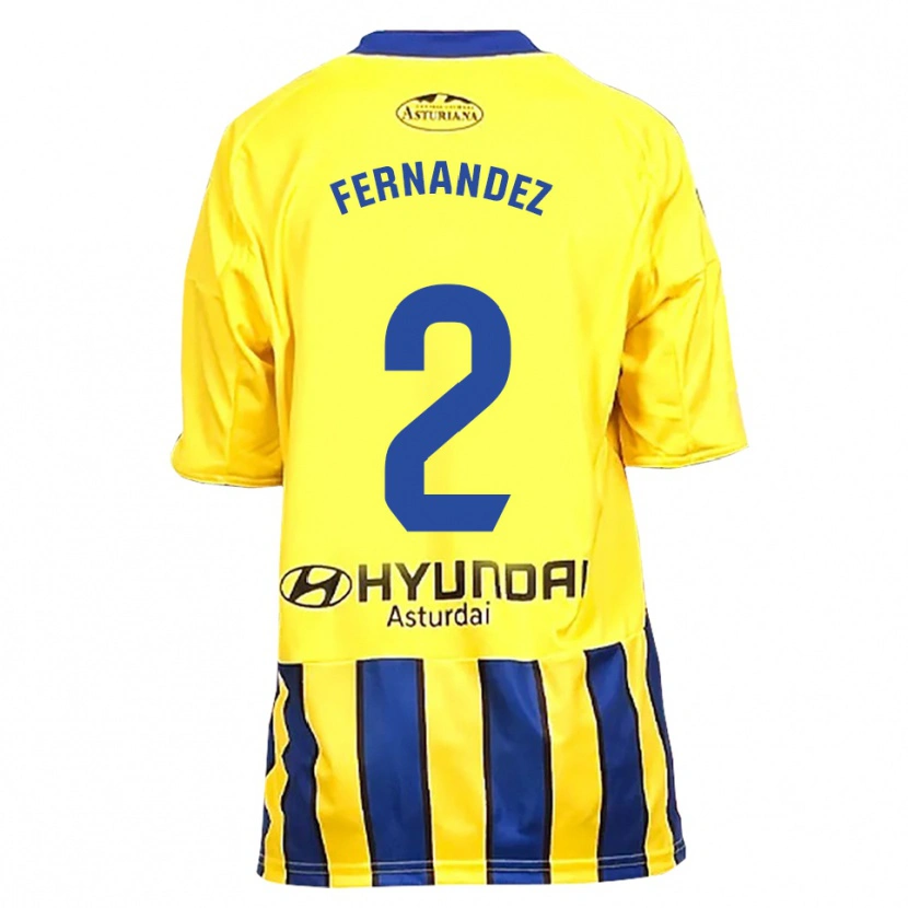 Danxen Dame Adrián Fernández #2 Gul Blå Bortetrøye Drakt Trøye 2025/26 Skjorter T-Skjorte