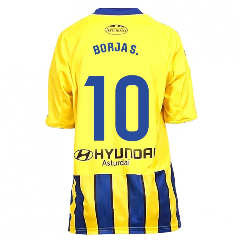 Danxen Dame Borja Sánchez #10 Gul Blå Bortetrøye Drakt Trøye 2025/26 Skjorter T-Skjorte