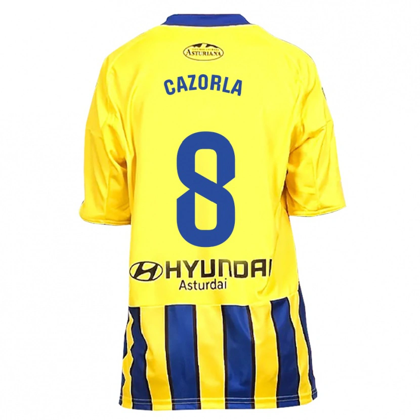 Danxen Dame Santi Cazorla #8 Gul Blå Bortetrøye Drakt Trøye 2025/26 Skjorter T-Skjorte