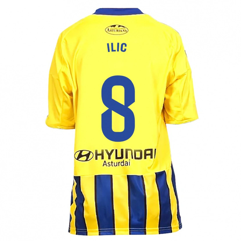 Danxen Dame Luka Ilic #8 Gul Blå Bortetrøye Drakt Trøye 2025/26 Skjorter T-Skjorte